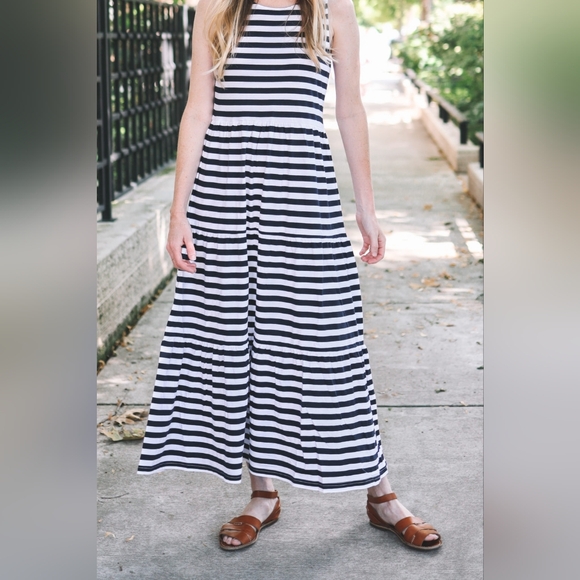 J Crew Factory Tiered Knit Maxi Dress NWOT - Picture 3 of 8